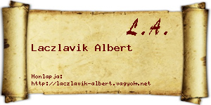 Laczlavik Albert névjegykártya