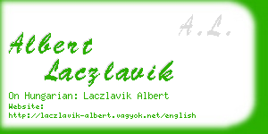 albert laczlavik business card